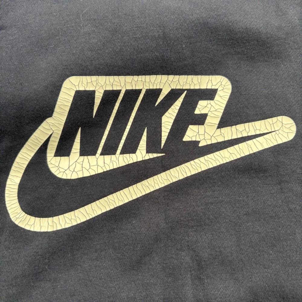 Nike Kids Black Futura Logo Fleece Crewneck Sweatshirt Large L Pullover‎